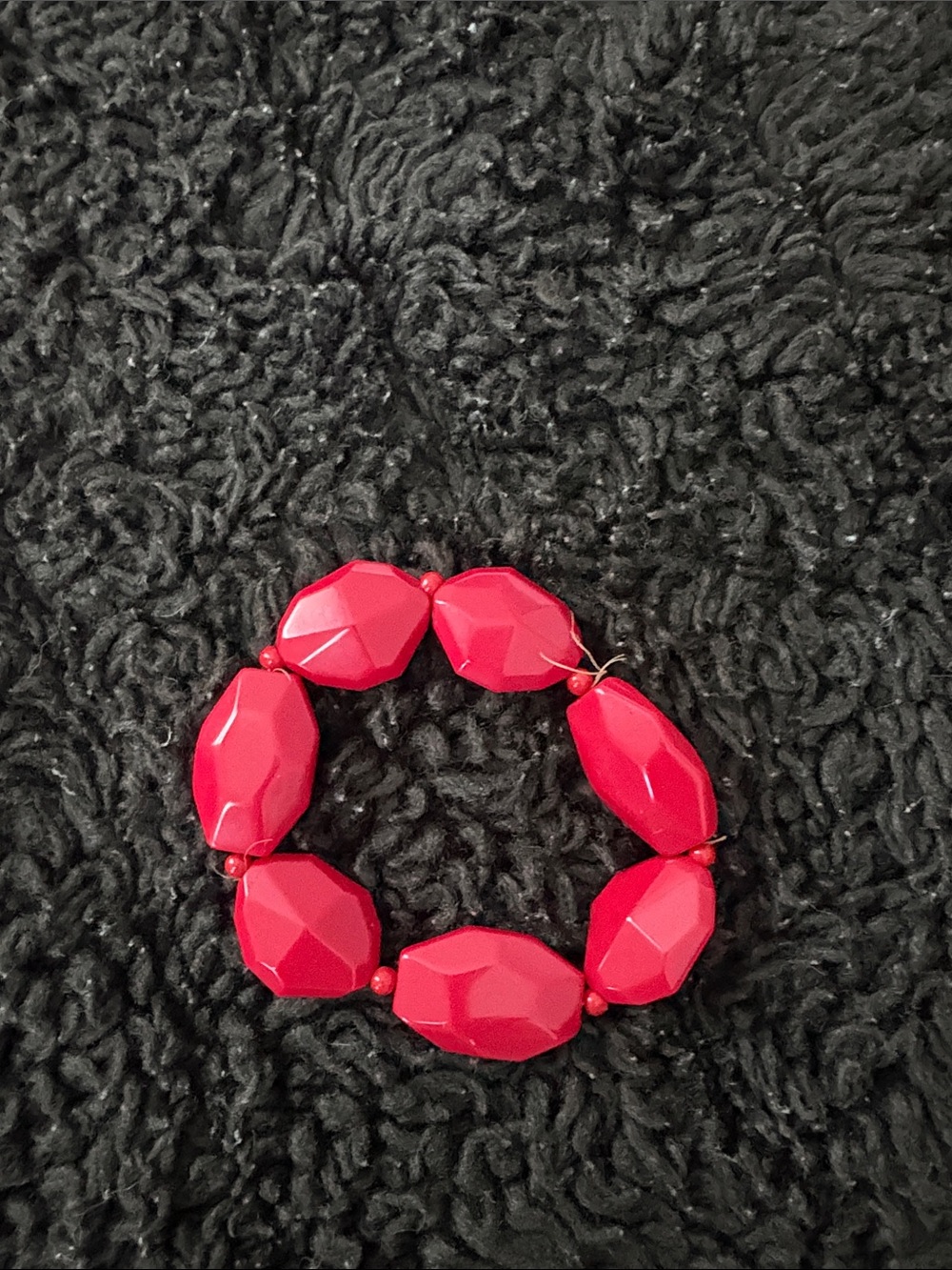 Red Faceted Bead Stretch Bracelet - Women Jewelry